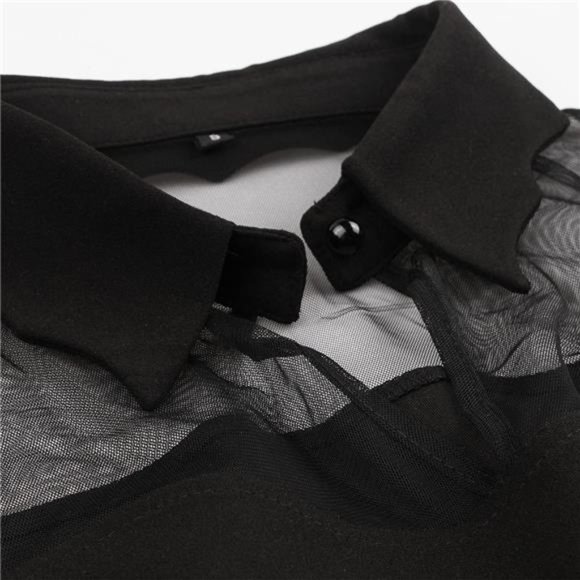 Women's Vintage Polka Dot 1950s Audrey Retro Rockabilly Dress Swing Dress, Black - Picture 3 of 7